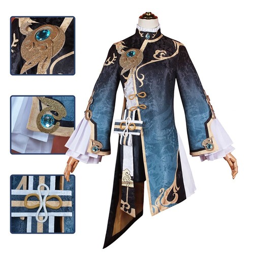 Juego Genshin Impact Xingqiu Disfraz de Cosplay Set Completo Traje de Halloween Carnaval - Imagen 7 de 13