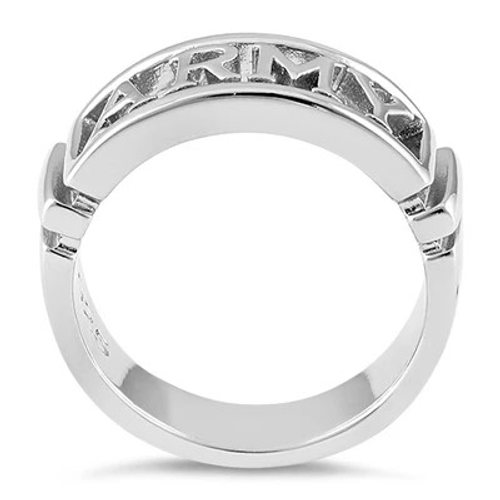 Sterling Silver Men's ARMY Ring Size 12 New - Picture 3 of 4