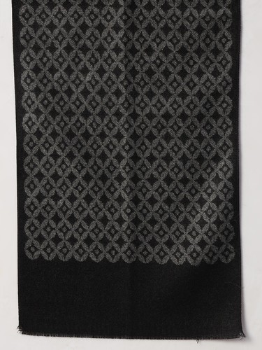 Luxury Black Argyle/Diamond Scarf Men's Warm Soft Wool Scarves Winter Neck Wrap - Afbeelding 7 van 8