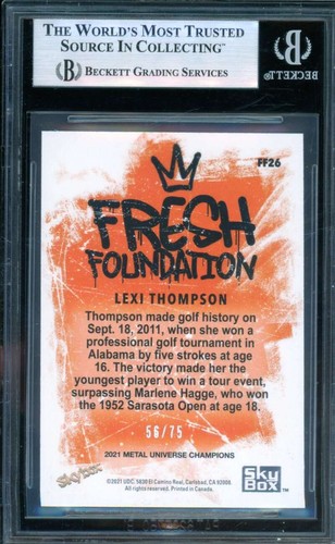 Lexi Thompson 2021 Metal Universe Champions Precious Metal Gems #FF26 BGS 8.5 - Picture 2 of 2