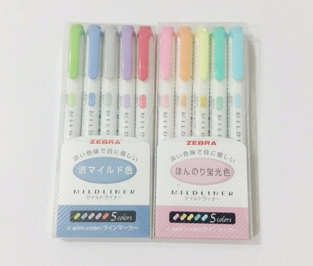Zebra Highlighter Mildliner 10 Color Set Soft Mild Marker Double Side WKT7 B/P