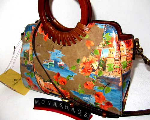 Patricia Nash Lyon Satchel Crossbody Bag French Riviera Leather NWT $249 - Picture 3 of 10