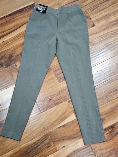 Jones & Co Women's XS Green Narrow Leg Mid Rise Elastic Waist Pants Stretch - 第 4/7 張圖片