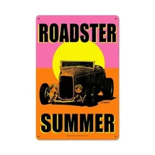 ROADSTER SUMMER METAL SIGN 18 X 12 VINTAGE SIGN MADE IN U.S.A. WALDRON # WALD008