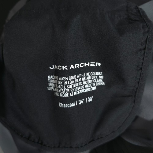 Jack Archer Mens Performance Pants 34X30 Charcoal Flat Front Chino Golf Pocket - Picture 15 of 16