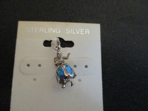 Hawaiian Jewelry Hula Girl Sterling Silver Synthetic Blue Opal Charm - Picture 5 of 11