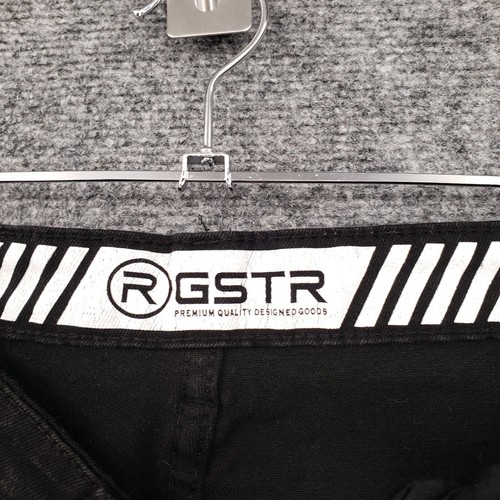 R GSTR Jeans Boys 12 Youth Black Mid Rise Stretch Dark Wash Zip Fly Denim - Picture 10 of 12