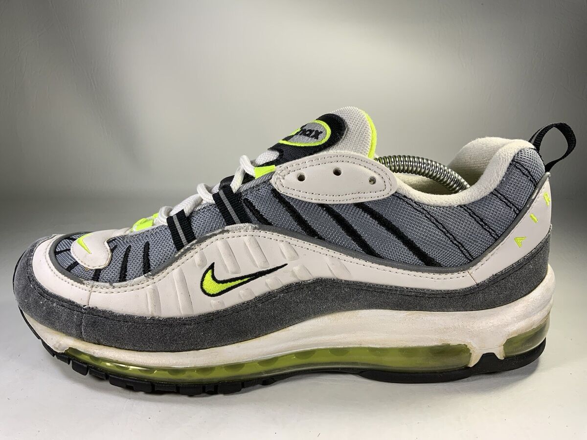 Nike Air Max 98 Cool Grey Volt Metallic Silver Black Mens Nike Air Max 98 Cool Grey Volt Metallic Silver Black Mens