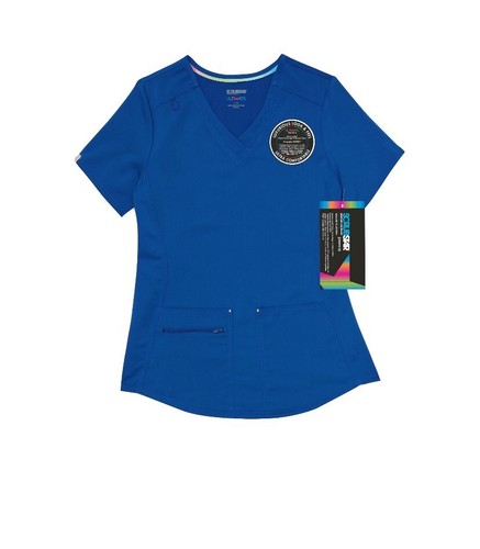 Scrubstar Women size 3XL Ultimate Stretch Twill Criss Cross V-Neck Top WM12T900A - Picture 2 of 15