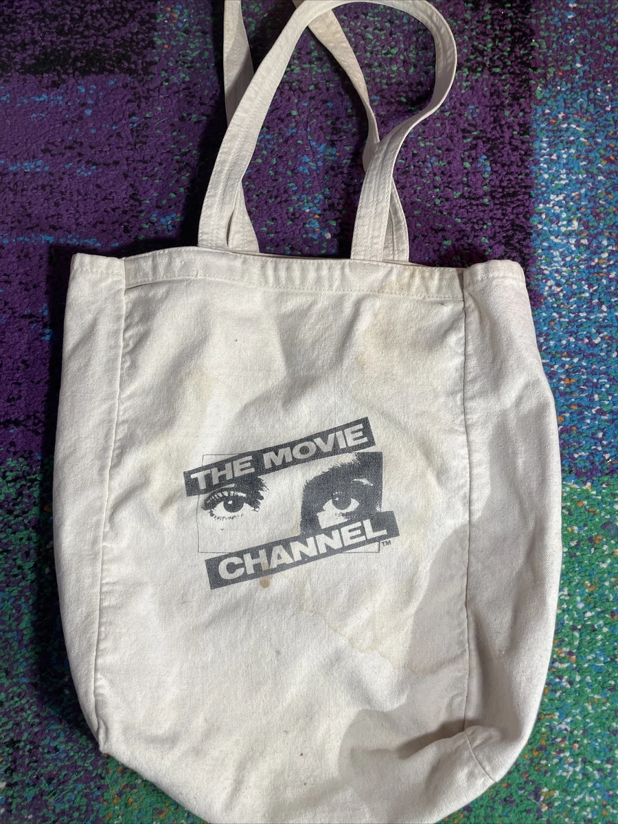 VTG Rare THE MOVIE CHANNEL Canvas Tote Bag w/Retro Large Bu0026W Logo -  SHOWTIME | eBay