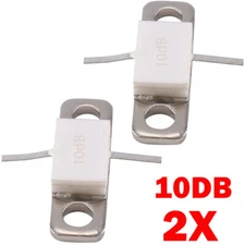 2PCS10DB Silver Attenuator 100Watt 10dB Attenuators Flanged DC-3GHz 50Ohms USA