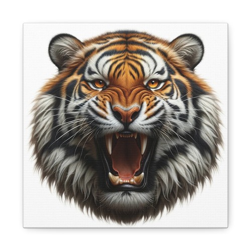 Snarling Tiger Canvas Gallery Wraps Wall Art Home Decor Game Room Wildlife Cat - Picture 6 of 25