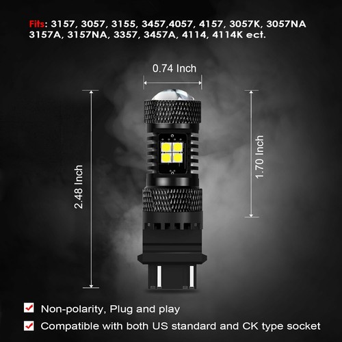 JDM ASTAR 2x 3157 4157NA 6000K LED White Backup Reverse Bulbs 1500LM 14-SMD - Picture 7 of 7