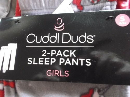 GIRLS CUDDL DUDS 2 PACK SLEEP PANTS - UNICORN & SNOWFLAKES - S (6/6X)- NWT - Picture 3 of 5