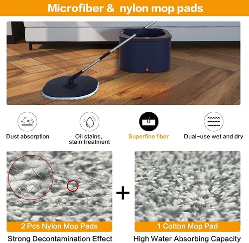 360-Degree Spin Mop System with Telescopic Handle for Easy Floor Cleaning - Picture 6 of 8