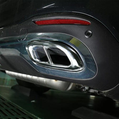 Silber Edelstahl Auspuffblende Auspuff Abdeckung für Benz GLC GLE GLS X253 W167 - Afbeelding 2 van 4