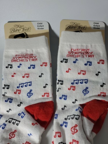 2 Pair Chicago Symphony Orchestra Print Socks Size Child (8-13) - Picture 2 of 5
