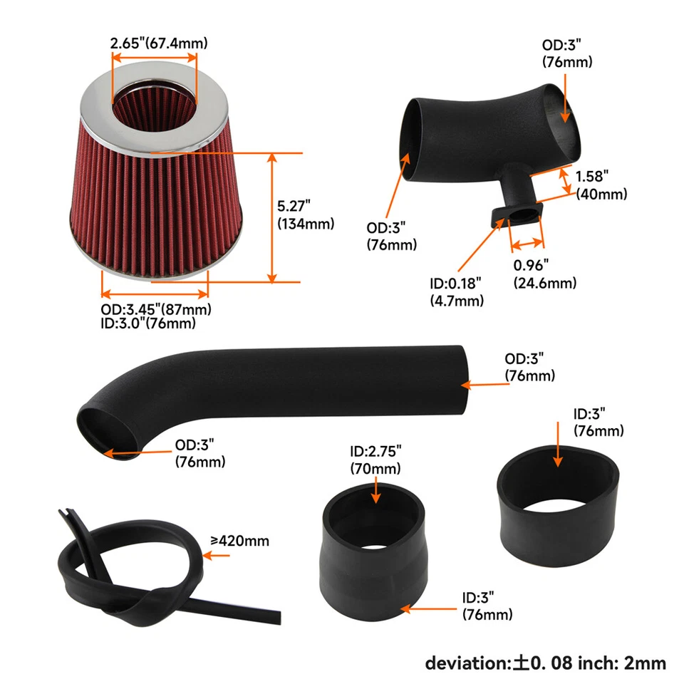 Inducción de admisión de aire frío + filtro para BMW E36 325i 328i 323i 1992-1998 2,5 L 2,8 L Foto 4 de 4