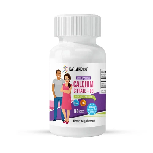 BariatricPal Easy Swallow Calcium Citrate (600mg) and D3 Coated Tablets - NEW!
