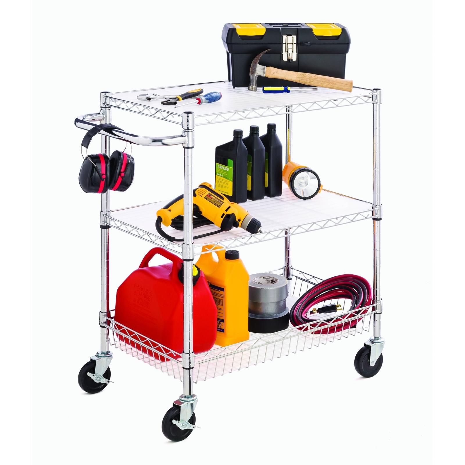 Heavy Duty 3 Tier Rolling Cart Metal Wire Utility Cart Storage Kitchen Trolley eBay
