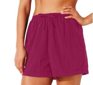 Swim365-Women-039-s-Plus-Swim-Shorts-Coverup-Quick-Dry-Taslon-Nylon-PINK-NWT-30-32-W