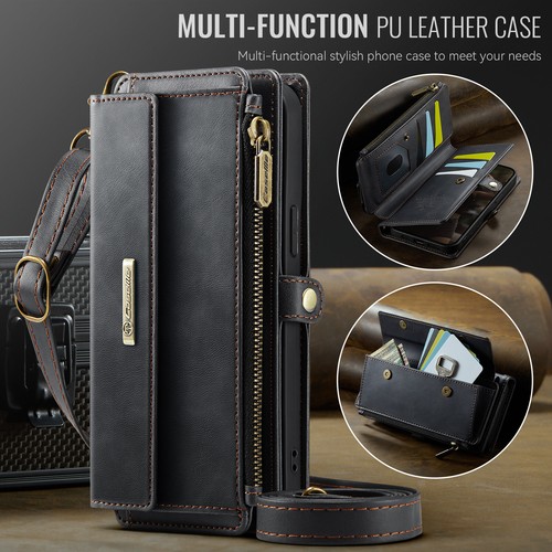 Fashion PU Leather Zipper Card Slot Wallet Case For iPhone 16E 16 Pro Max 15 14 - Bild 23 von 68