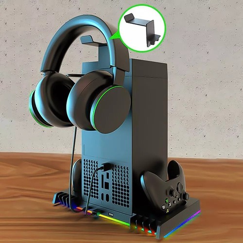 Base de Carga RGB con Ventilador de 3 Niveles Soporte de Ventilador de Enfriamiento Vertical para Xbox Series X - Imagen 4 de 11