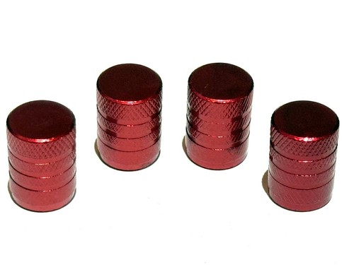 Red TPMS Non Stick Metal Valve Caps Dust Covers 4pcs/set for Cars & Bikes - Picture 6 of 7