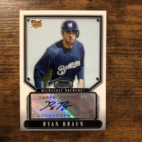 Carta Auto Ryan Braun Milwaukee Brewers 2007 Bowman Sterling Rookie. - Foto 2 di 6