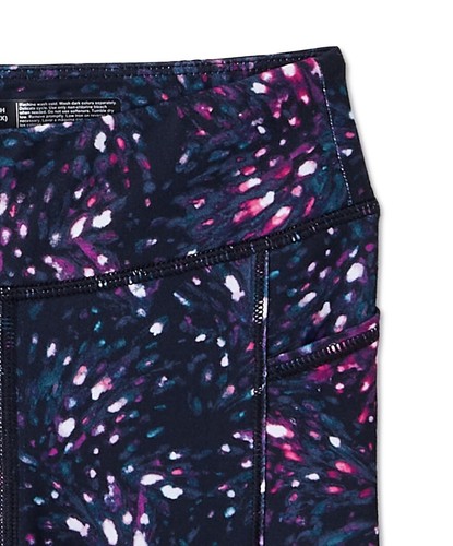 Avia Girls Printed Leggings With Pockets Size XS (4-5)Black W/ Multi Colored NWT - Picture 3 of 3