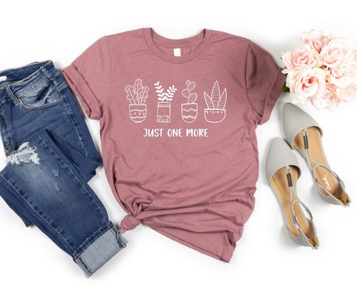 Just One More Plant Shirt Garden Lady T-Shirt Gardening Lover Gift Mom Flower - Picture 3 of 5