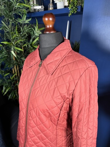 Lands End Burnt Orange Quilted Primaloft Coat Jacket Uk Medium Womens - Picture 2 of 7