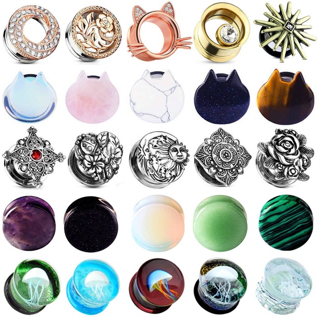 Acrylic 0g flesh tunnel Gauge Ear Plugs pair