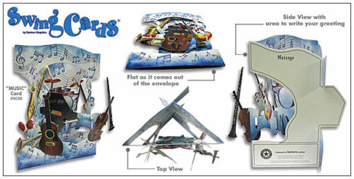 Santoro Interactive 3-D Swing Greeting Card, Celebration Cakes (SSC113) - Picture 2 of 2