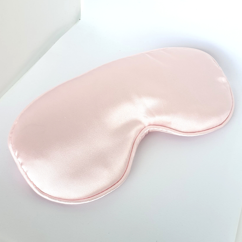 Máscara para dormir ojos satinada de seda rosa claro - con bolsa - ENVÍO DESDE COSTA DORADA - Imagen 3 de 7