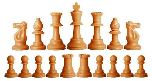 Piezas de ajedrez púrpura y bronceado y tablero de vinilo púrpura de 20" - juego de ajedrez triple ponderado - Imagen 3 de 4