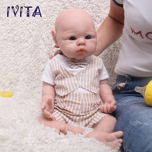 IVITA Niedliches molliges Baby Junge 19''Ganzkörper-Silikon-Reborn-Baby-Puppe - Bild 9 von 12