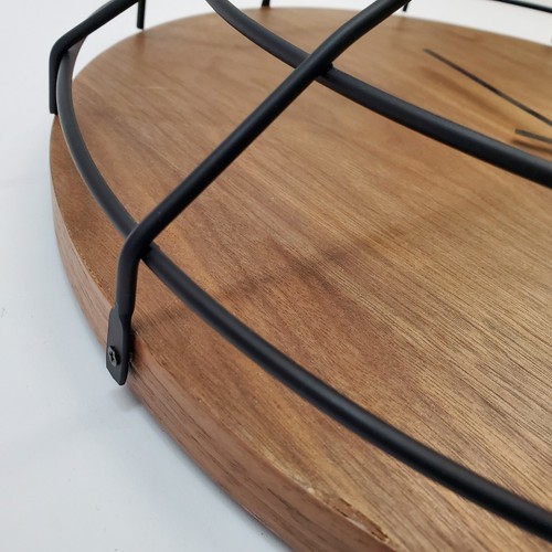 UMBRA Modern Cage Wall Clock BK/WA Walnut by Alan Wisniewski 16" - Picture 8 of 19