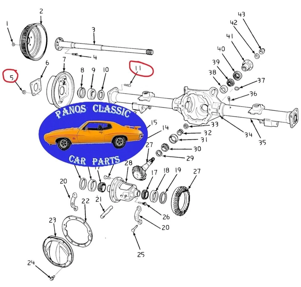 Juego de 8 piezas #572 pernos y tuercas de respaldo de rotura de pernos en T y eje trasero Pontiac 3/8"-24 x 1,0" Foto 2 de 4