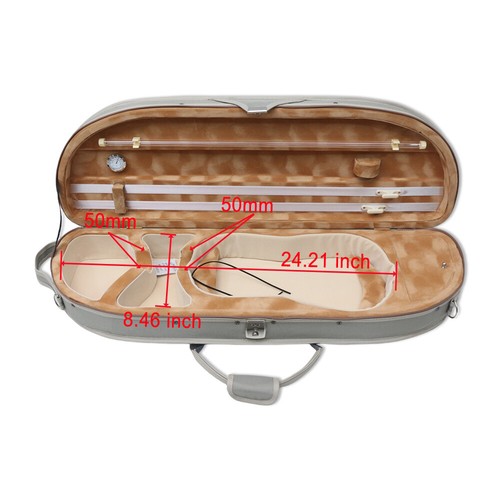 Estuche de violín tamaño 4/4 carcasa dura caja de violín ligera correas duraderas buen estado - Imagen 5 de 18