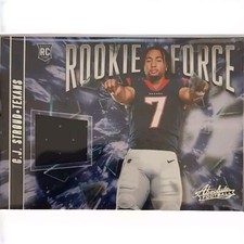 CJ STROUD 2023 PANINI ABSOLUTE RC ROOKIE FORCE TEXANS RELIC JERSEY PATCH SP