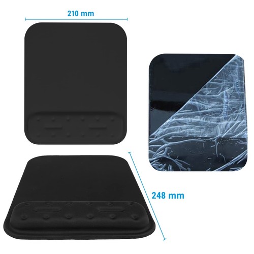 Keyboard Wrist Rest and Mouse Pad Set 2 Piece Black 45cm+25cm Memory Foam - Picture 4 of 9