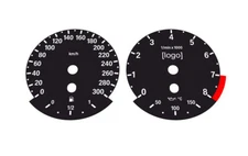 BMW E70 X5M km/h Black Custom Gauge Faces + illuminated logo