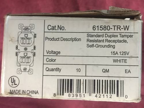 ENERLITES 61580-TR-W Presa Standard Duplex Resistente alle Manomissioni 15A 125V Box 9 - Foto 3 di 3