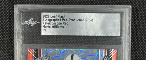 MARIO WILLIAMS - 2022 LEAF FLASH - PRE-PRODUCTION PROOF - 1/1 - KALEIDOSCOPE RED - Bild 3 von 3