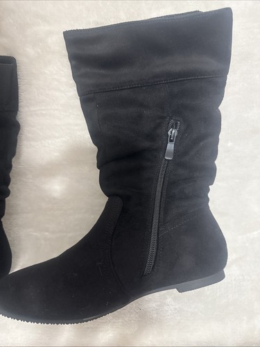 Dream Pairs Women’s Boots Sz 5 Mid Calf Black Suede - Picture 6 of 12