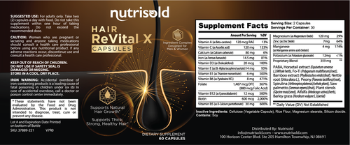 Hair ReVital X Supports Natural Hair Growth 4 Bottles 240 Capsules - Picture 4 of 4