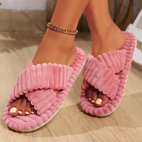 Women* Ladies Mule Slippers Faux Fur Lined Warm Memory Foam In Outdoor Sole Size - Picture 32 of 35
