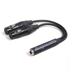 6.35mm TRS Socket to 2x Female XLR parallel splitter, Balanced Adaptor