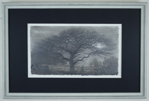 Baum von Moonlight. Original Mischtechnik des aufgeführten Künstlers Raymond Booth, um 1975